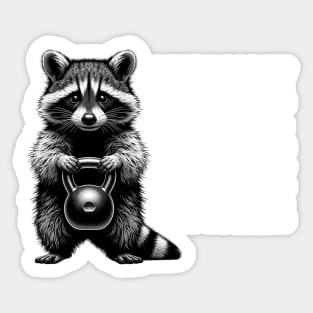 Physically Agile Emotionally Fragile cute funny raccoon trash panda gym workout shirt Sticker